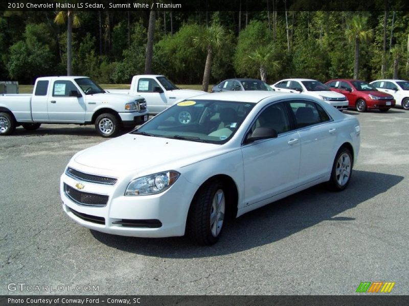 Summit White / Titanium 2010 Chevrolet Malibu LS Sedan