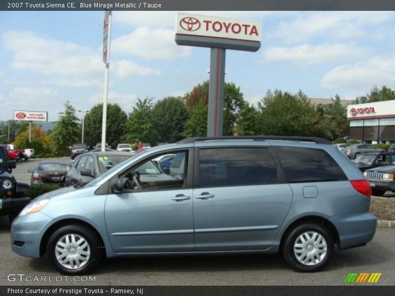 Blue Mirage Metallic / Taupe 2007 Toyota Sienna CE