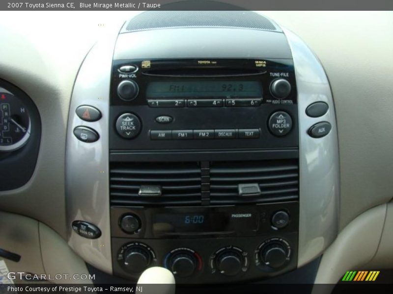 Blue Mirage Metallic / Taupe 2007 Toyota Sienna CE