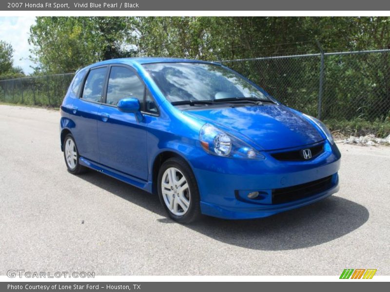 Vivid Blue Pearl / Black 2007 Honda Fit Sport