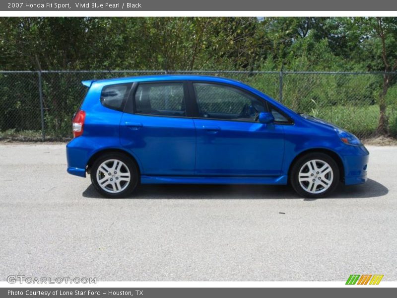 Vivid Blue Pearl / Black 2007 Honda Fit Sport