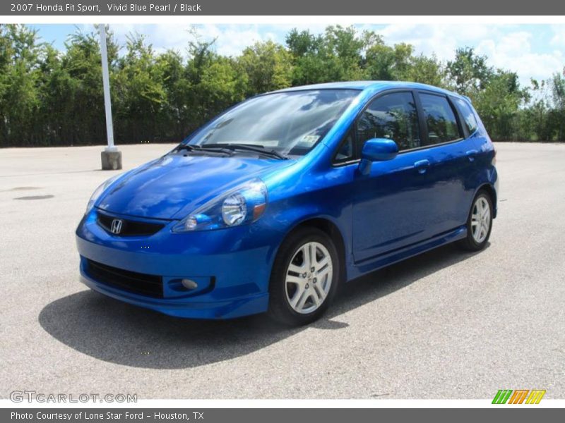Vivid Blue Pearl / Black 2007 Honda Fit Sport