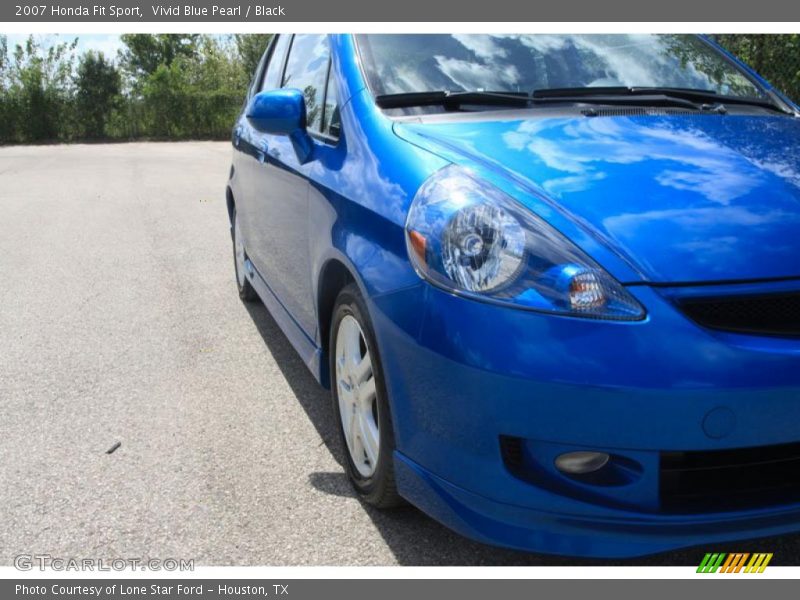 Vivid Blue Pearl / Black 2007 Honda Fit Sport