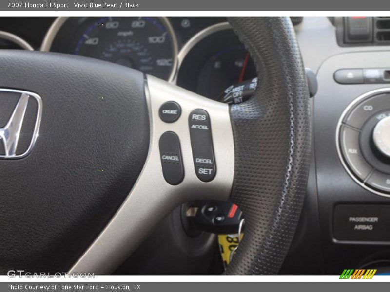 Vivid Blue Pearl / Black 2007 Honda Fit Sport