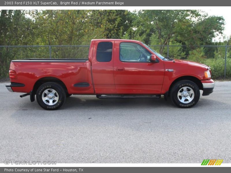 Bright Red / Medium Parchment Beige 2003 Ford F150 XLT SuperCab