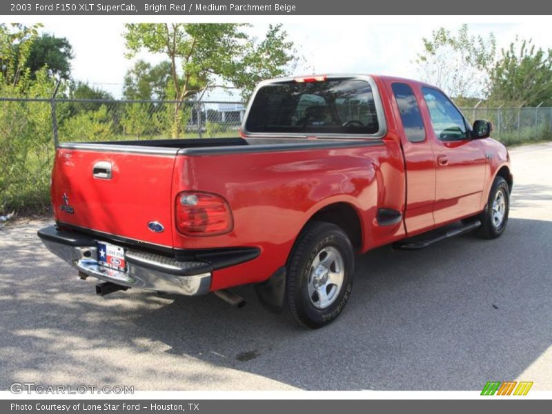 Bright Red / Medium Parchment Beige 2003 Ford F150 XLT SuperCab