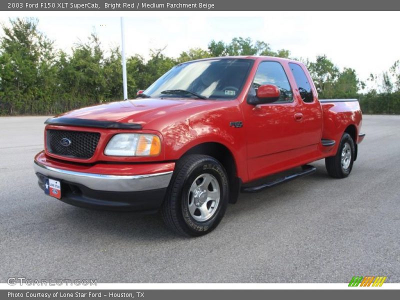 Bright Red / Medium Parchment Beige 2003 Ford F150 XLT SuperCab