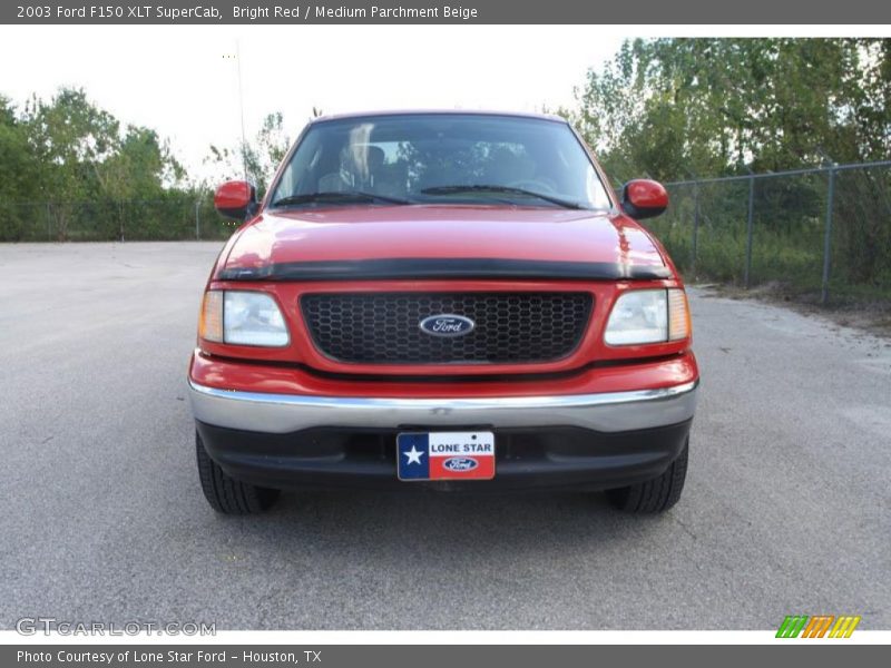 Bright Red / Medium Parchment Beige 2003 Ford F150 XLT SuperCab