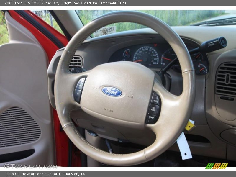 Bright Red / Medium Parchment Beige 2003 Ford F150 XLT SuperCab