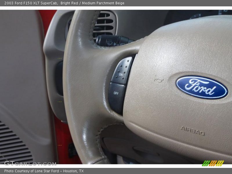 Bright Red / Medium Parchment Beige 2003 Ford F150 XLT SuperCab