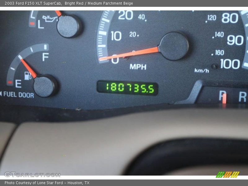 Bright Red / Medium Parchment Beige 2003 Ford F150 XLT SuperCab