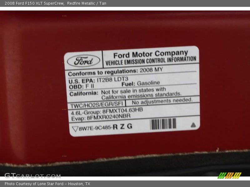 Redfire Metallic / Tan 2008 Ford F150 XLT SuperCrew