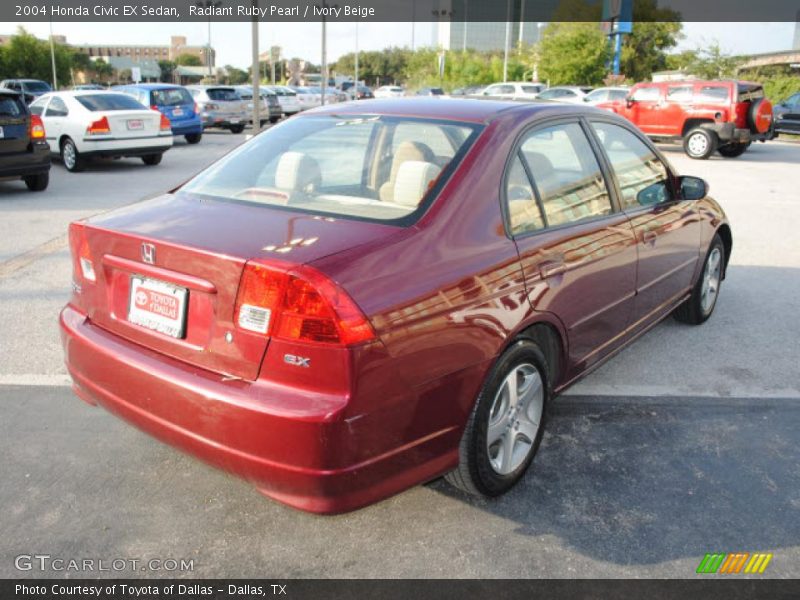 Radiant Ruby Pearl / Ivory Beige 2004 Honda Civic EX Sedan