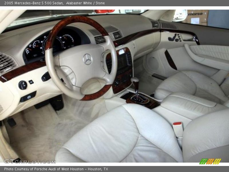 Alabaster White / Stone 2005 Mercedes-Benz S 500 Sedan