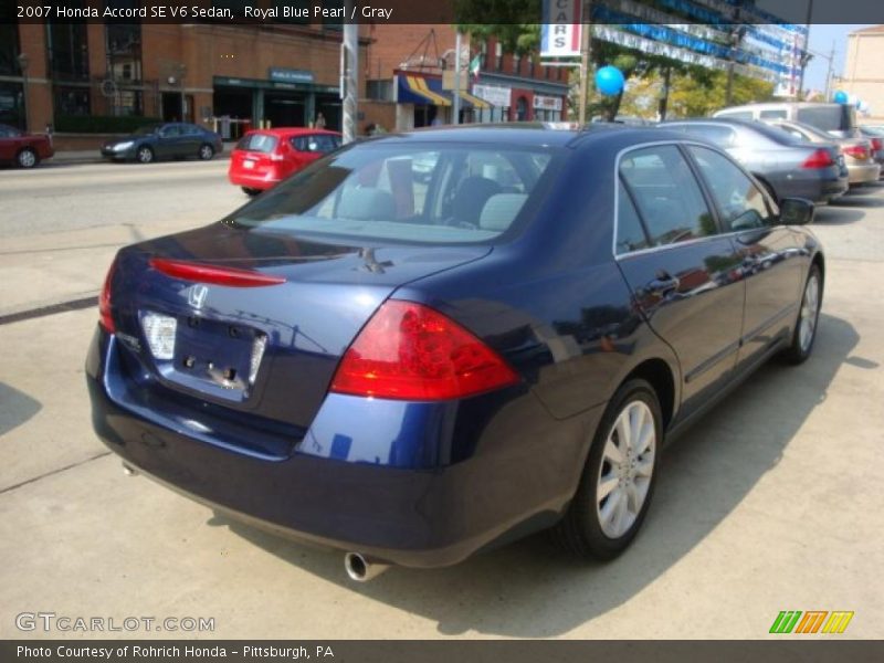 Royal Blue Pearl / Gray 2007 Honda Accord SE V6 Sedan