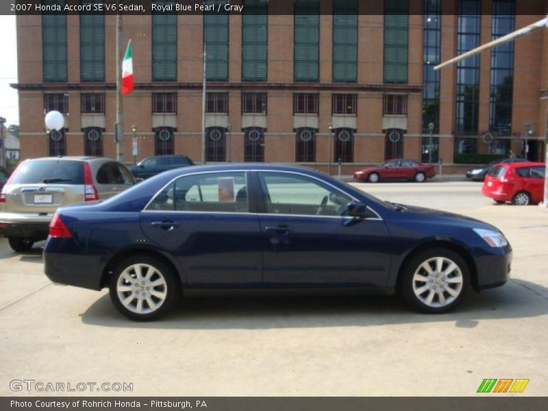 Royal Blue Pearl / Gray 2007 Honda Accord SE V6 Sedan