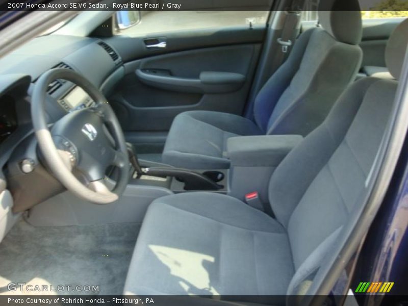 Royal Blue Pearl / Gray 2007 Honda Accord SE V6 Sedan
