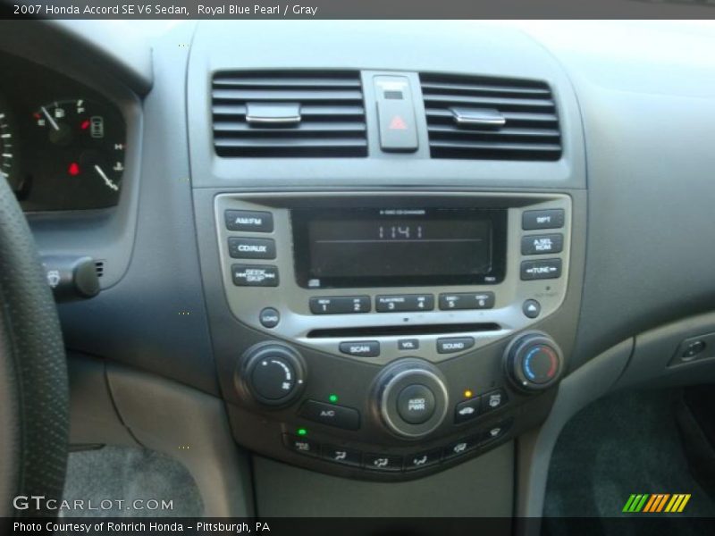 Royal Blue Pearl / Gray 2007 Honda Accord SE V6 Sedan