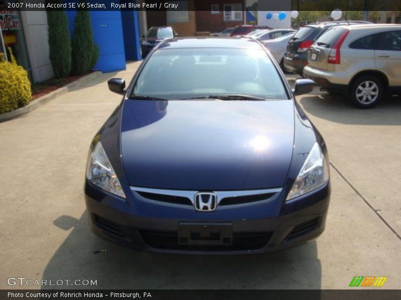 Royal Blue Pearl / Gray 2007 Honda Accord SE V6 Sedan