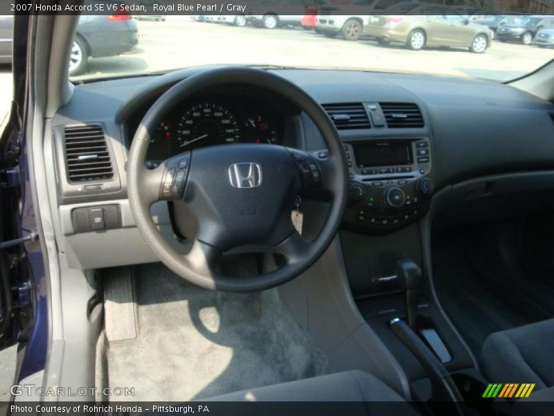 Royal Blue Pearl / Gray 2007 Honda Accord SE V6 Sedan