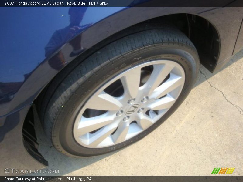 Royal Blue Pearl / Gray 2007 Honda Accord SE V6 Sedan