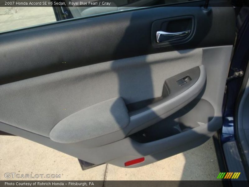 Royal Blue Pearl / Gray 2007 Honda Accord SE V6 Sedan