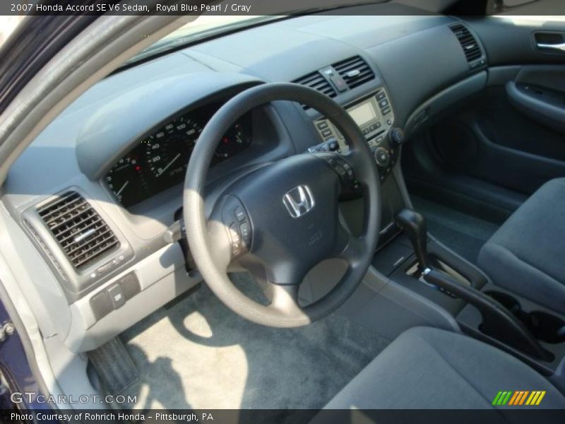 Royal Blue Pearl / Gray 2007 Honda Accord SE V6 Sedan