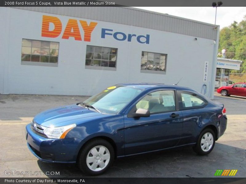Vista Blue Metallic / Medium Stone 2008 Ford Focus S Coupe