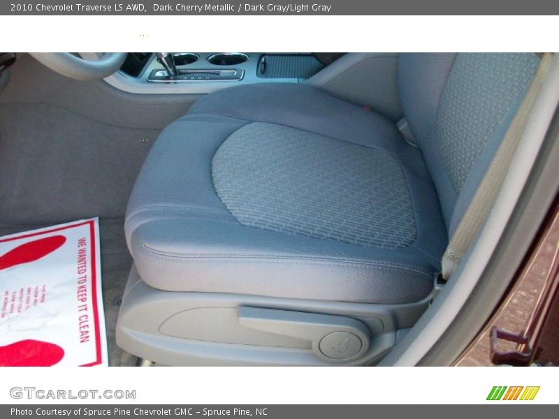 Dark Cherry Metallic / Dark Gray/Light Gray 2010 Chevrolet Traverse LS AWD