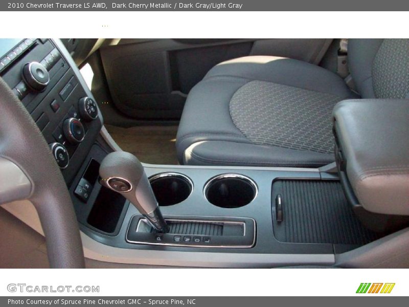 Dark Cherry Metallic / Dark Gray/Light Gray 2010 Chevrolet Traverse LS AWD