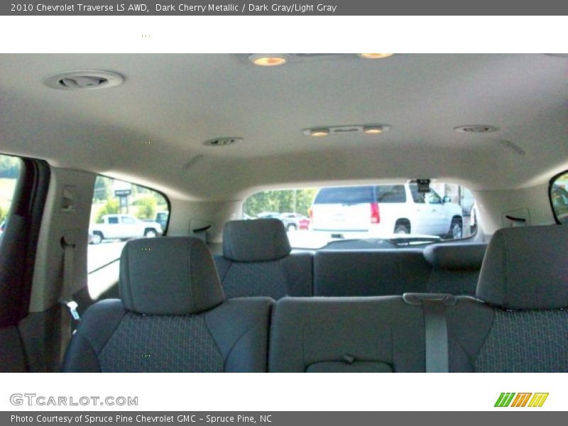 Dark Cherry Metallic / Dark Gray/Light Gray 2010 Chevrolet Traverse LS AWD