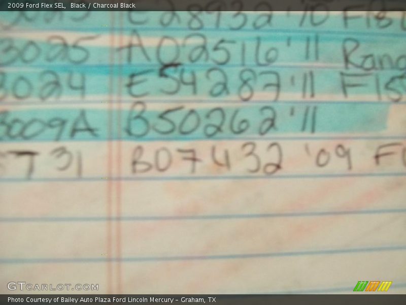 Black / Charcoal Black 2009 Ford Flex SEL