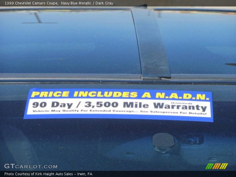 Navy Blue Metallic / Dark Gray 1999 Chevrolet Camaro Coupe