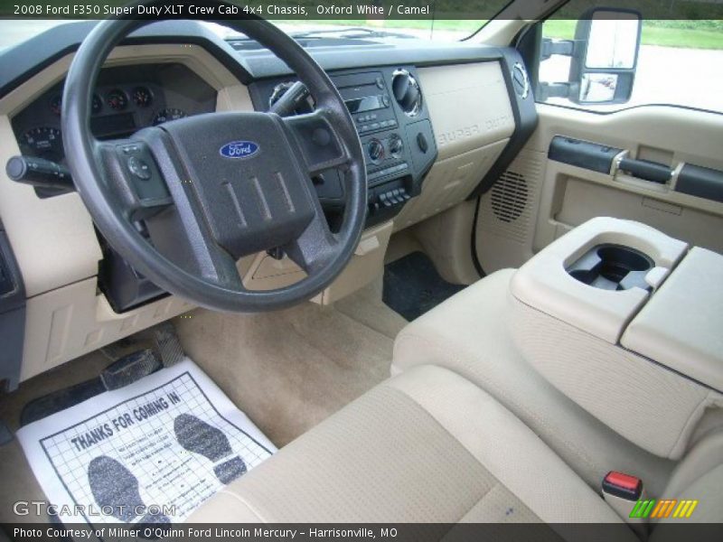 Oxford White / Camel 2008 Ford F350 Super Duty XLT Crew Cab 4x4 Chassis
