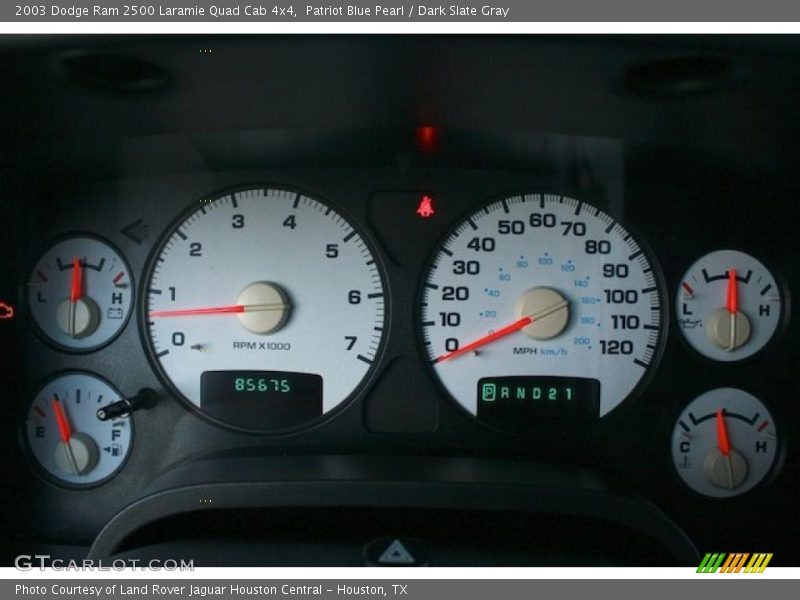 Patriot Blue Pearl / Dark Slate Gray 2003 Dodge Ram 2500 Laramie Quad Cab 4x4