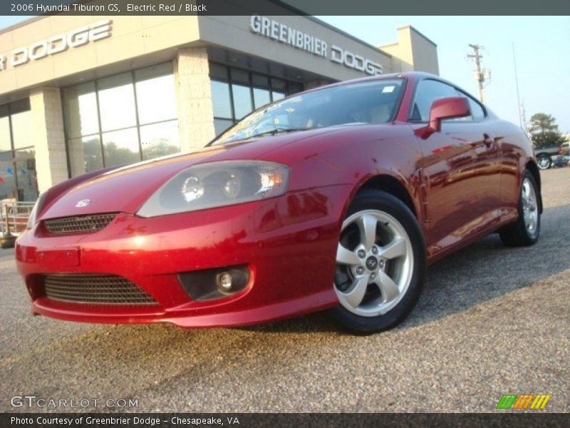 Electric Red / Black 2006 Hyundai Tiburon GS