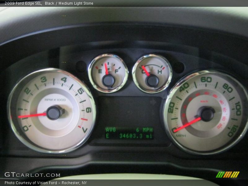 Black / Medium Light Stone 2009 Ford Edge SEL