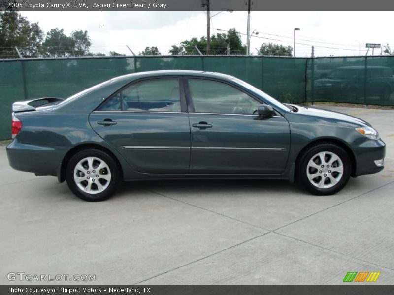 Aspen Green Pearl / Gray 2005 Toyota Camry XLE V6