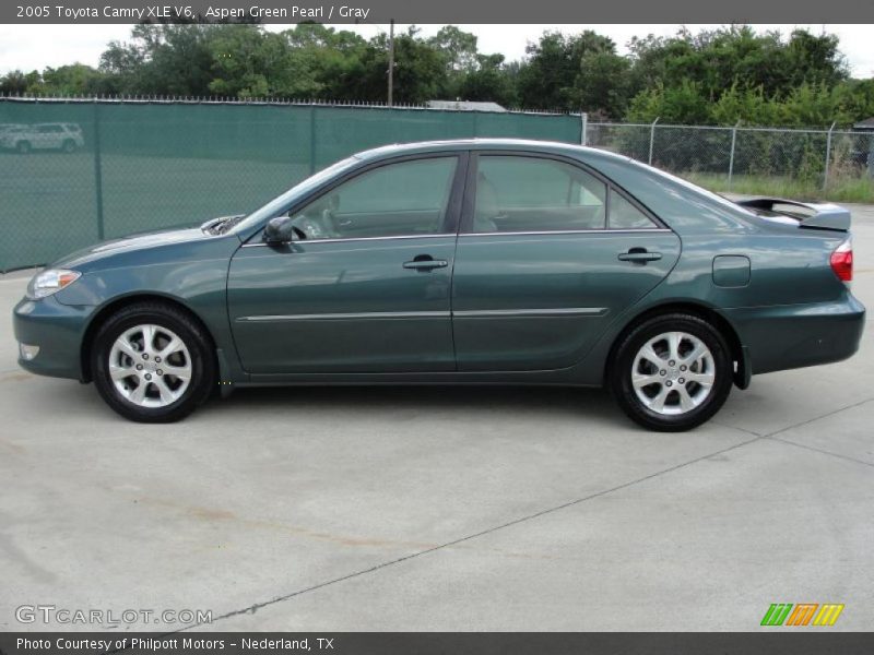 Aspen Green Pearl / Gray 2005 Toyota Camry XLE V6