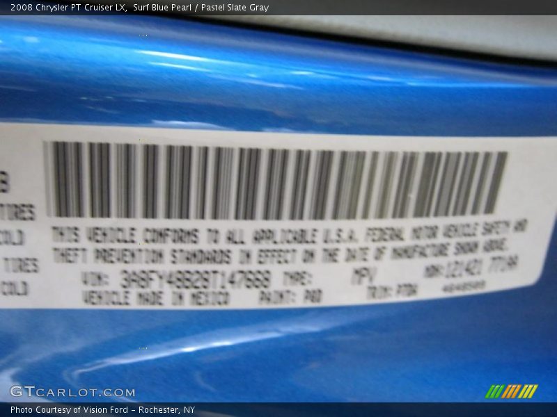 Surf Blue Pearl / Pastel Slate Gray 2008 Chrysler PT Cruiser LX