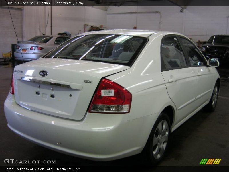 Clear White / Gray 2009 Kia Spectra EX Sedan