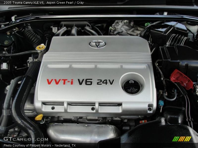 Aspen Green Pearl / Gray 2005 Toyota Camry XLE V6
