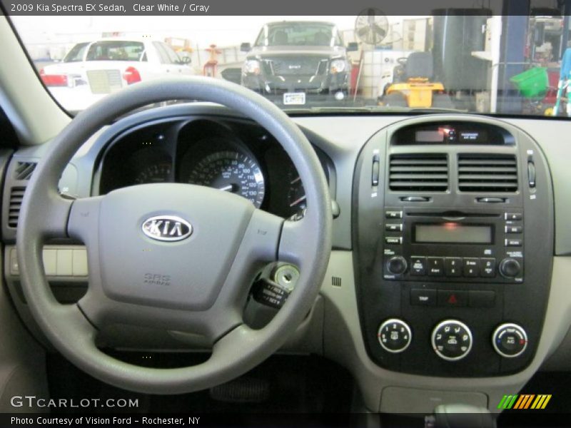Clear White / Gray 2009 Kia Spectra EX Sedan