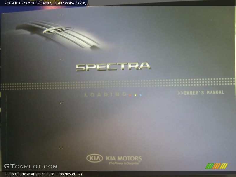 Clear White / Gray 2009 Kia Spectra EX Sedan