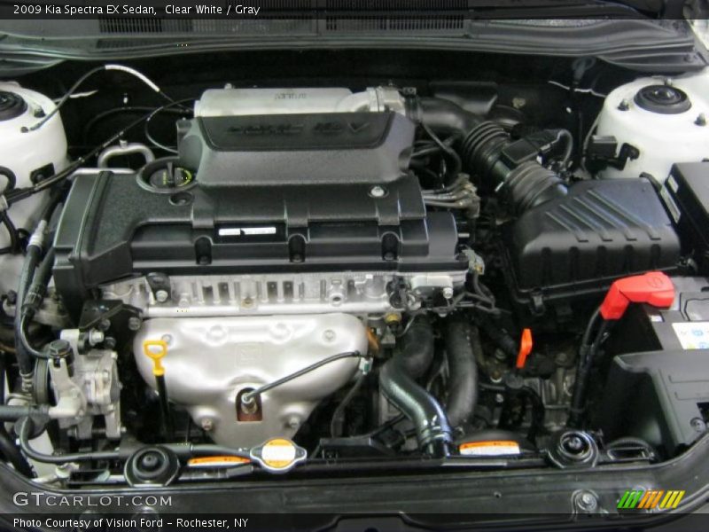 Clear White / Gray 2009 Kia Spectra EX Sedan