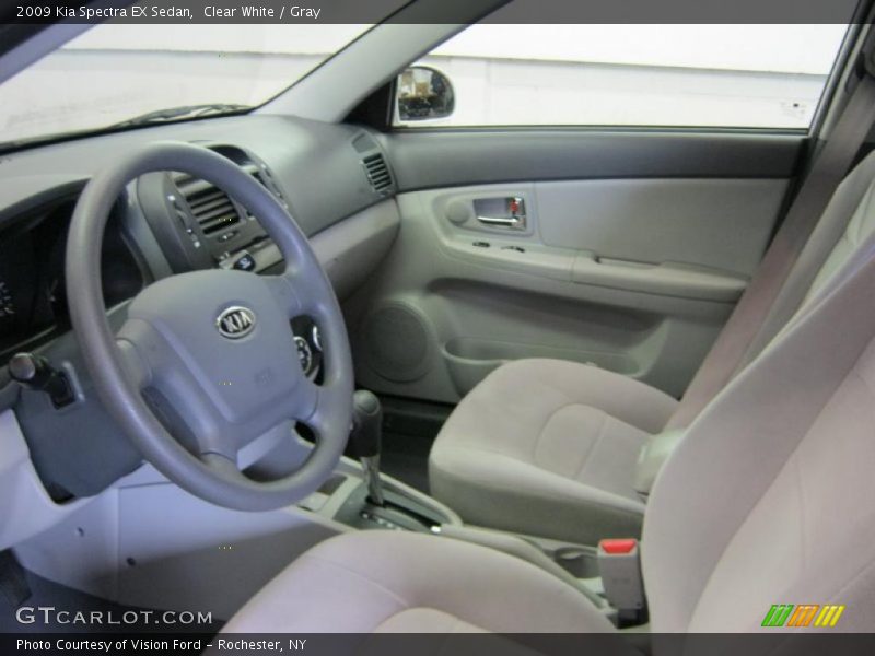 Clear White / Gray 2009 Kia Spectra EX Sedan