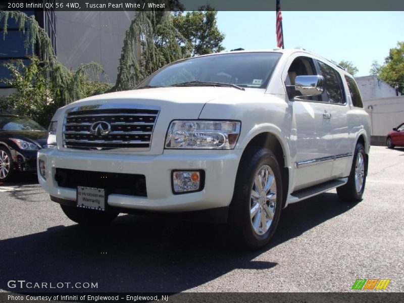 Tuscan Pearl White / Wheat 2008 Infiniti QX 56 4WD