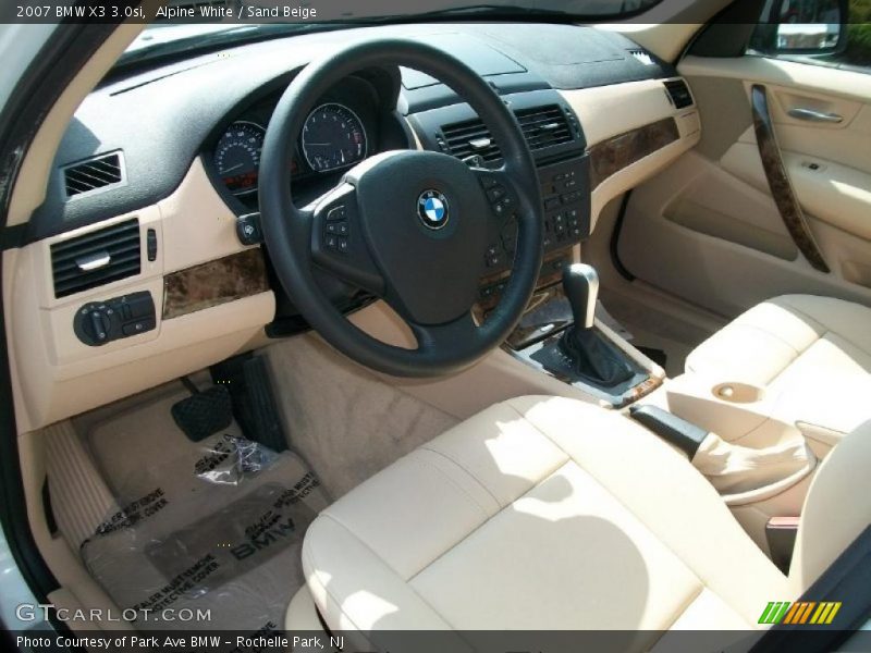 Alpine White / Sand Beige 2007 BMW X3 3.0si