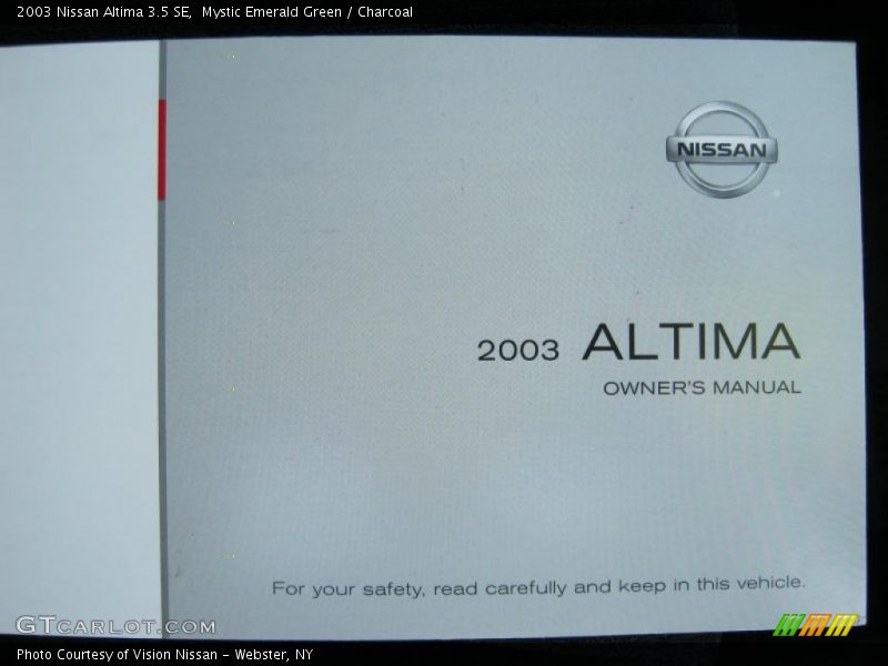 Mystic Emerald Green / Charcoal 2003 Nissan Altima 3.5 SE