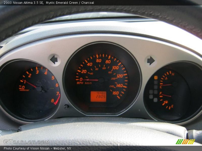 Mystic Emerald Green / Charcoal 2003 Nissan Altima 3.5 SE